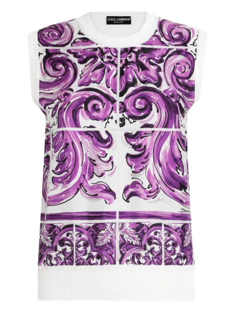 Dolce & Gabbana توب بطبعة ماجوليكا