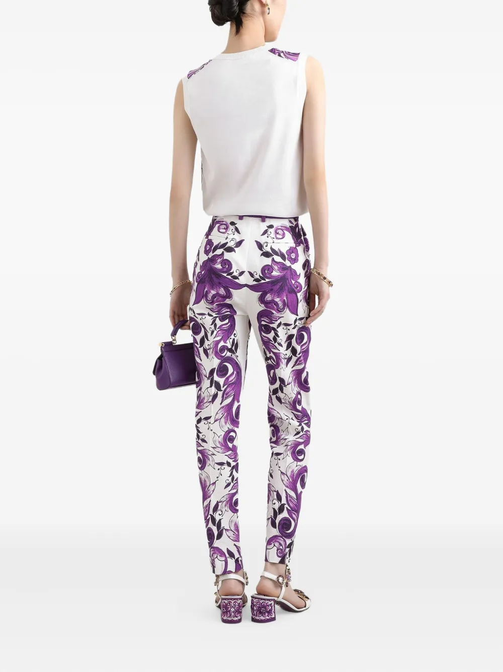 Dolce & Gabbana Top met Majolica-print Wit