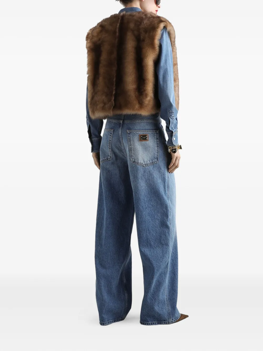 Dolce & Gabbana Jeans met logoplakkaat Blauw