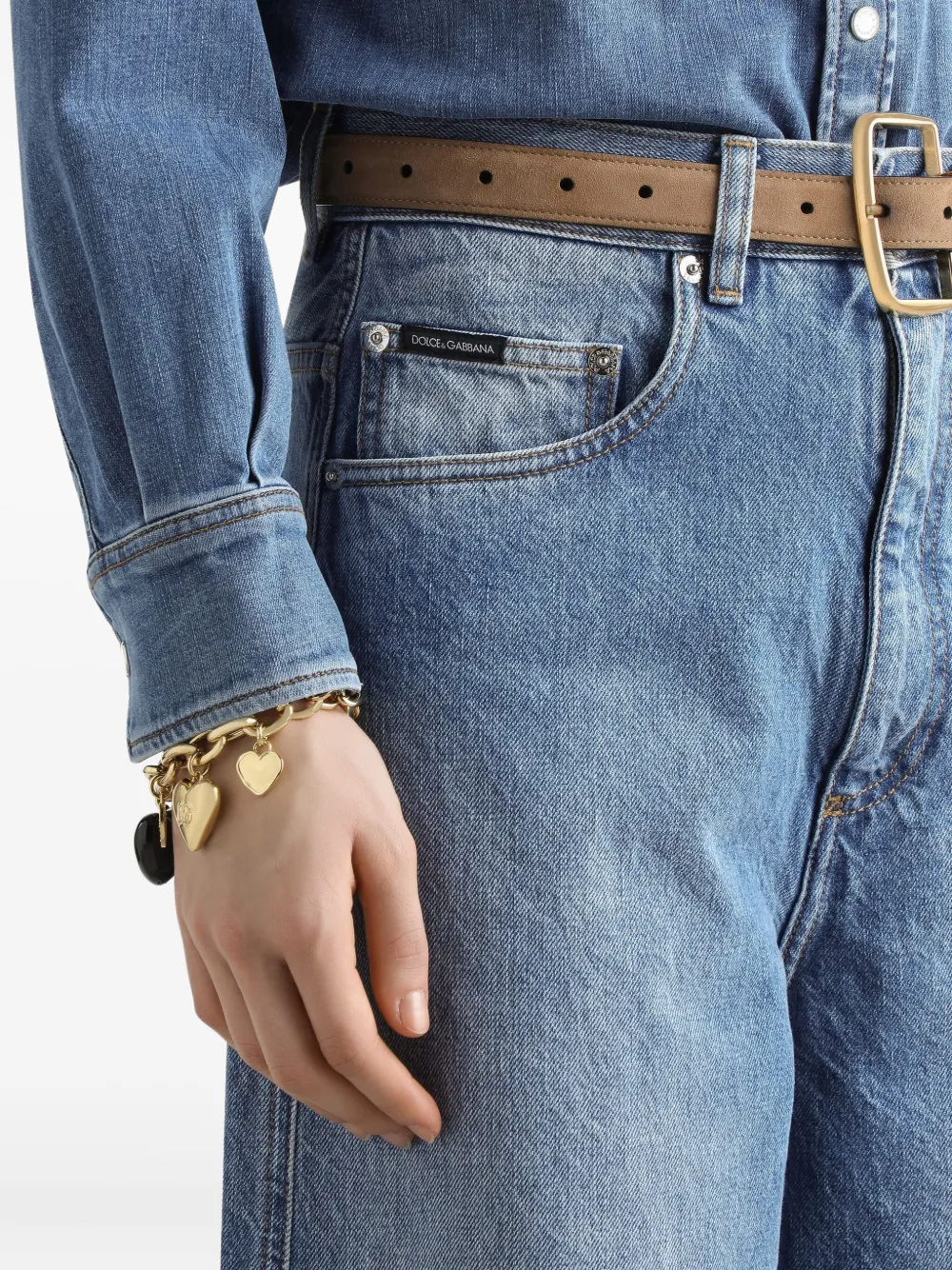 Dolce & Gabbana Jeans met logoplakkaat Blauw