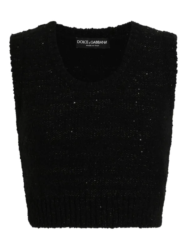 Dolce & Gabbana スパンコール タンクトップ | ブラック | FARFETCH JP