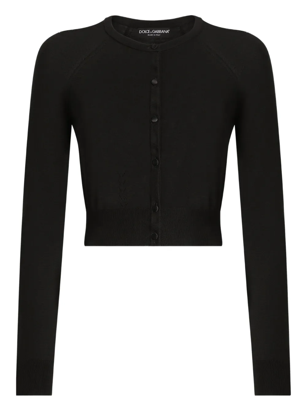 Dolce & Gabbana Button-up Cropped Cardigan In Black
