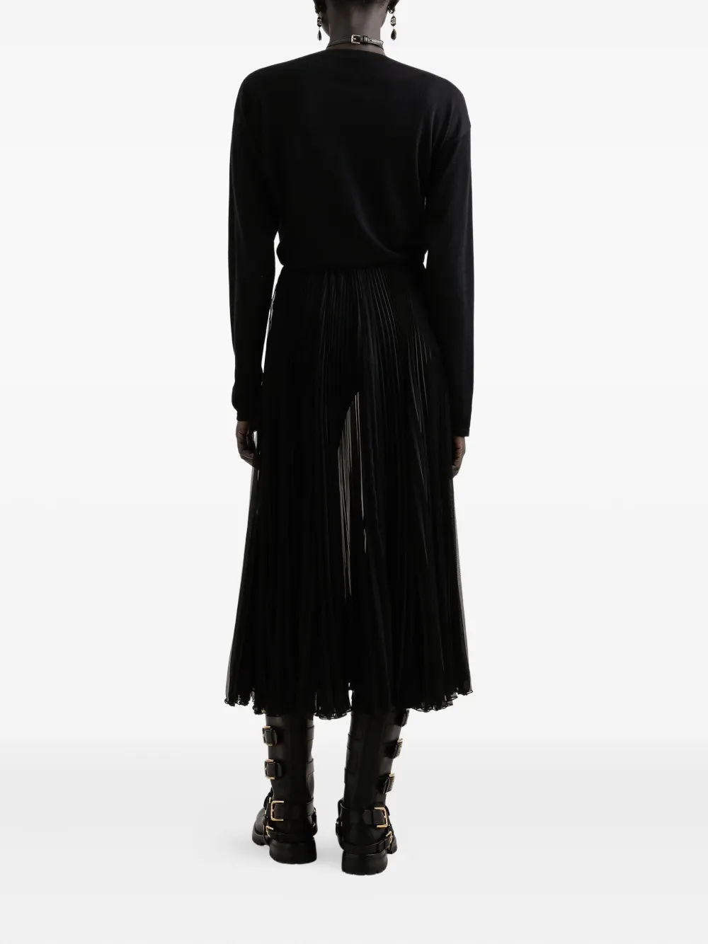 Dolce & Gabbana Knotted Long-sleeve Cardigan In Black