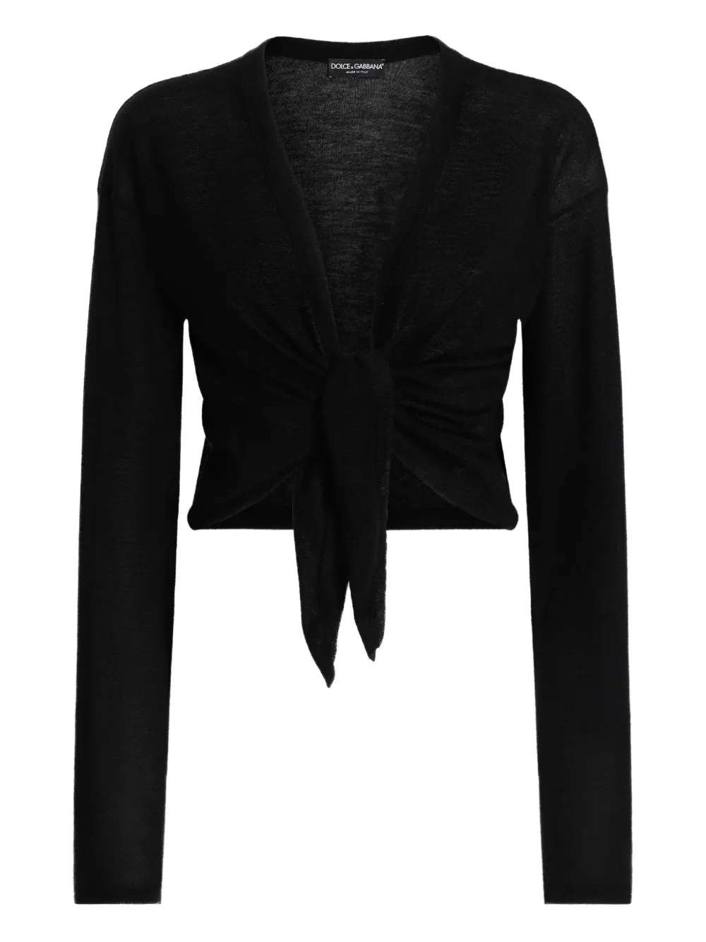 Dolce & Gabbana Knotted Long-sleeve Cardigan In Black