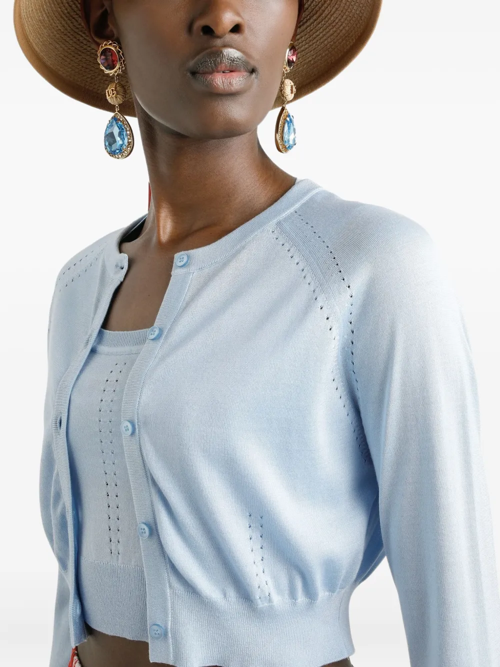 Dolce & Gabbana Vest van zijdemix Blauw