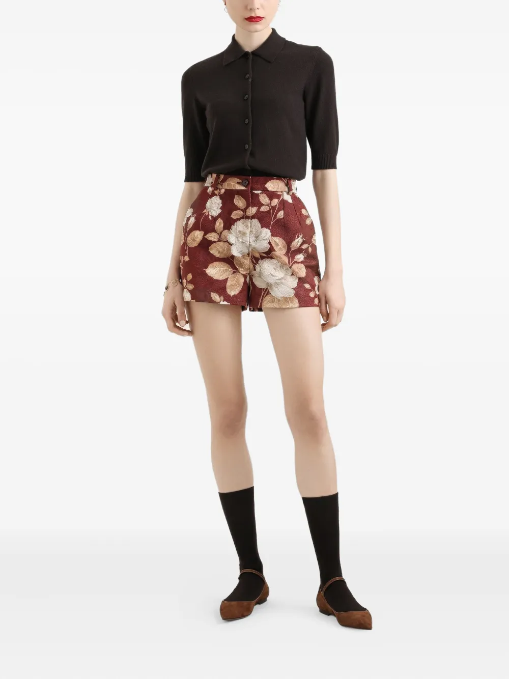 Dolce & Gabbana Vest met korte mouwen en knopen Bruin