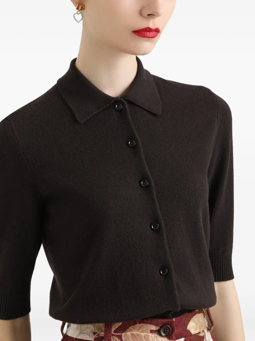 Dolce & Gabbana Vest met korte mouwen en knopen Bruin