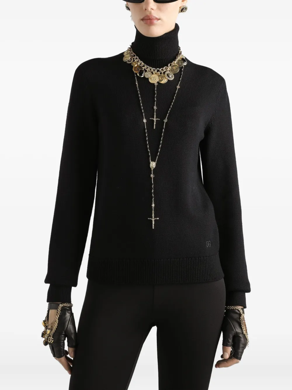 Dolce & Gabbana Geribbelde coltrui Zwart