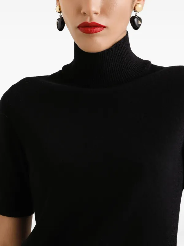 トップス DOLCE&GABBANA cashmere100% knit Black 40 Dolce & Gabbana short-sleeve Turtleneck Sweater | Black | FARFETCH CA