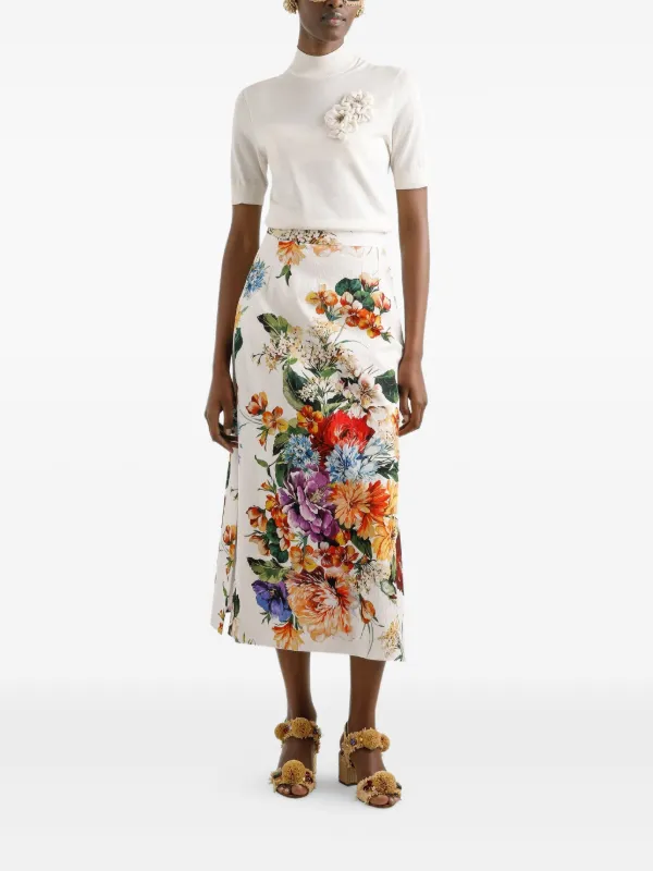 DOLCE&GABBANA シルク ニットトップ 36サイズ Dolce & Gabbana シルク ニットトップ | ホワイト | FARFETCH JP