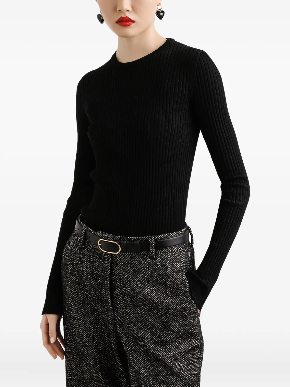 Dolce & Gabbana Geribbelde sweater Zwart