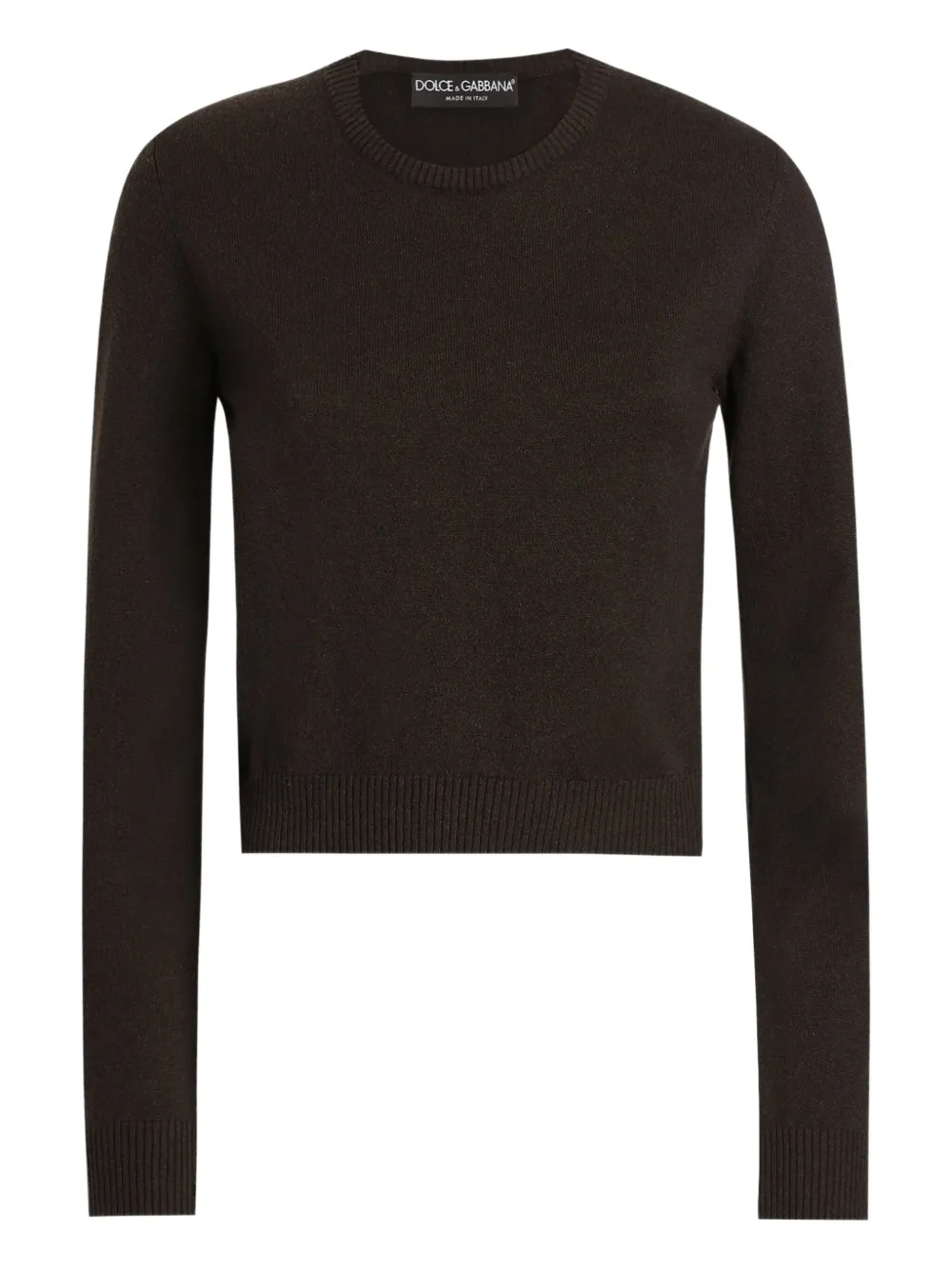 Dolce & Gabbana Cropped trui met ronde hals Bruin