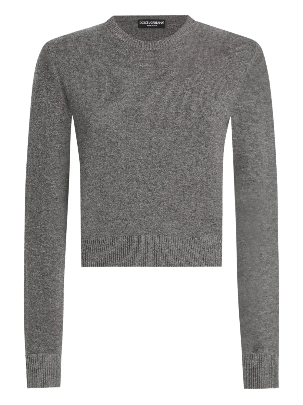 Dolce & Gabbana Cropped trui met ronde hals Grijs