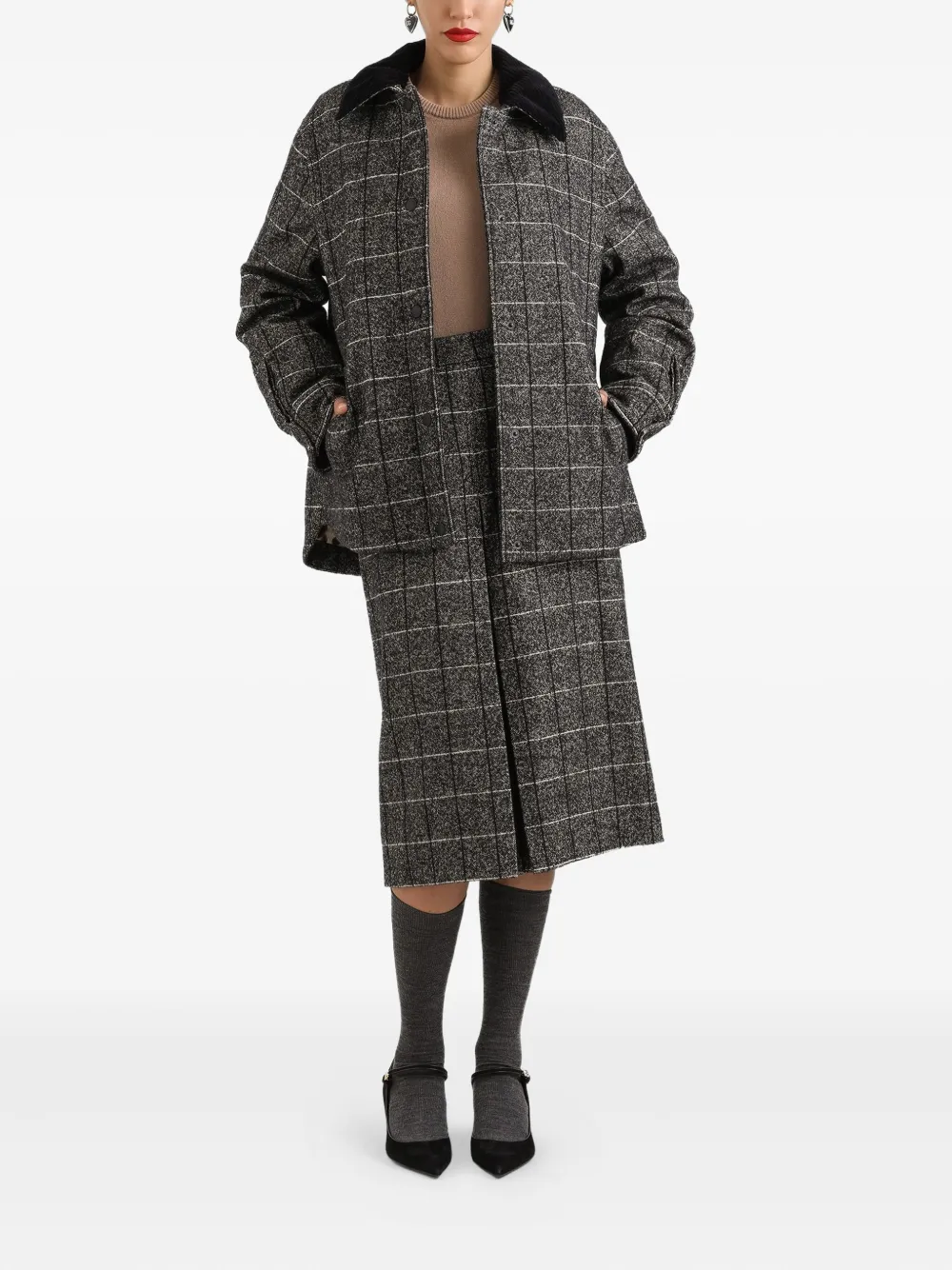 Dolce & Gabbana Kasjmier trui met korte mouwen Bruin