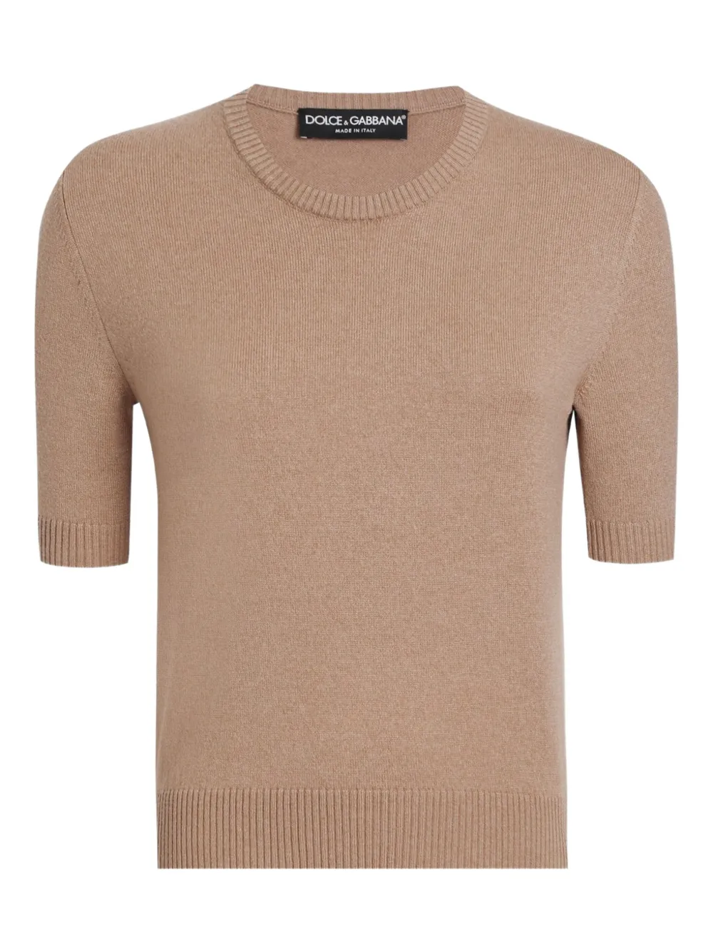Dolce & Gabbana Kasjmier trui met korte mouwen Bruin