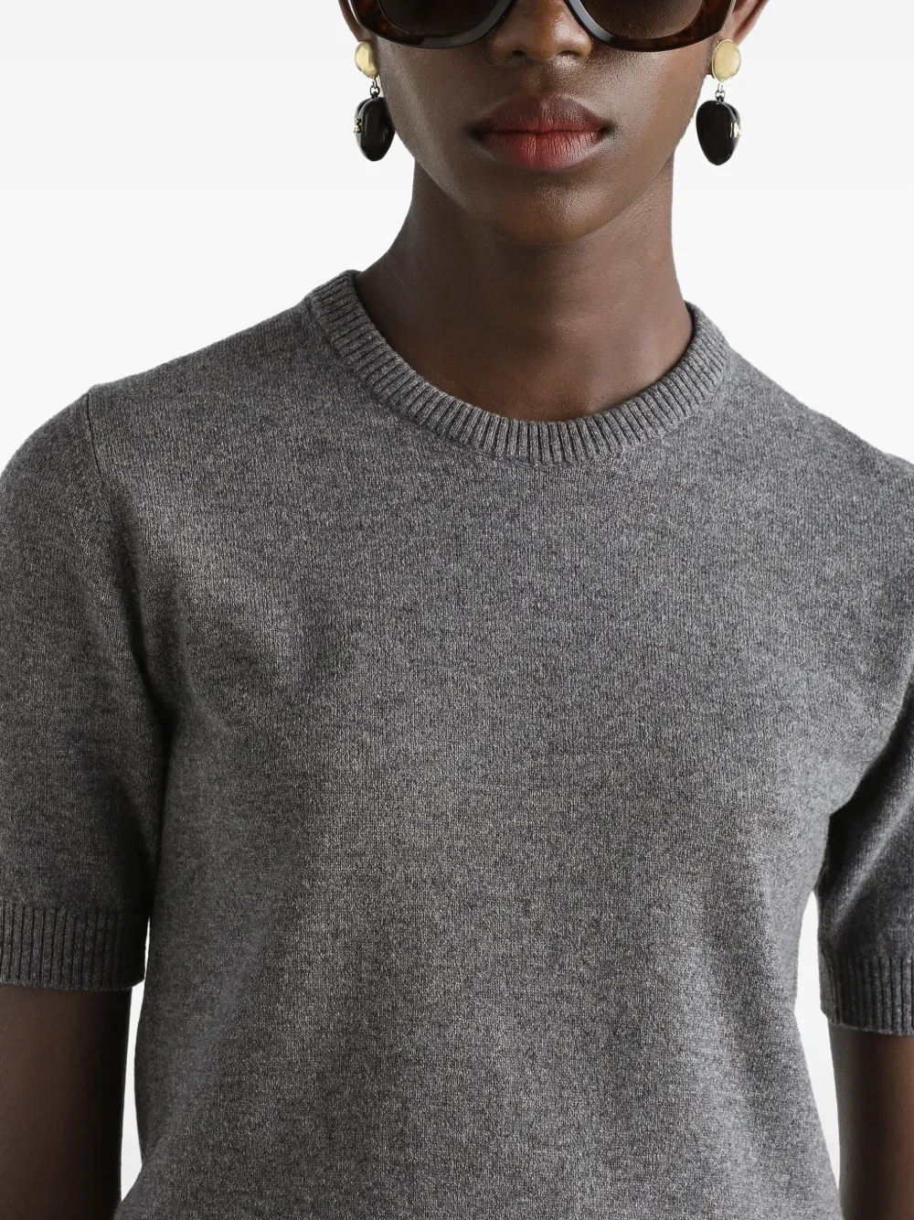 Dolce & Gabbana Kasjmier trui met korte mouwen Grijs