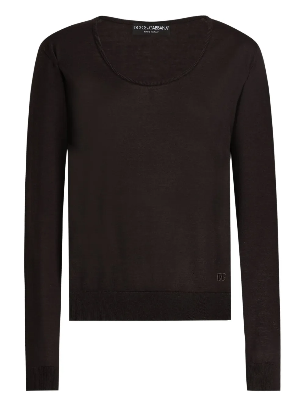 Dolce & Gabbana scoop-neck long-sleeve top | Brown | Image 1