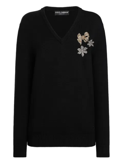 Dolce & Gabbana — V-neck embroidered sweater
