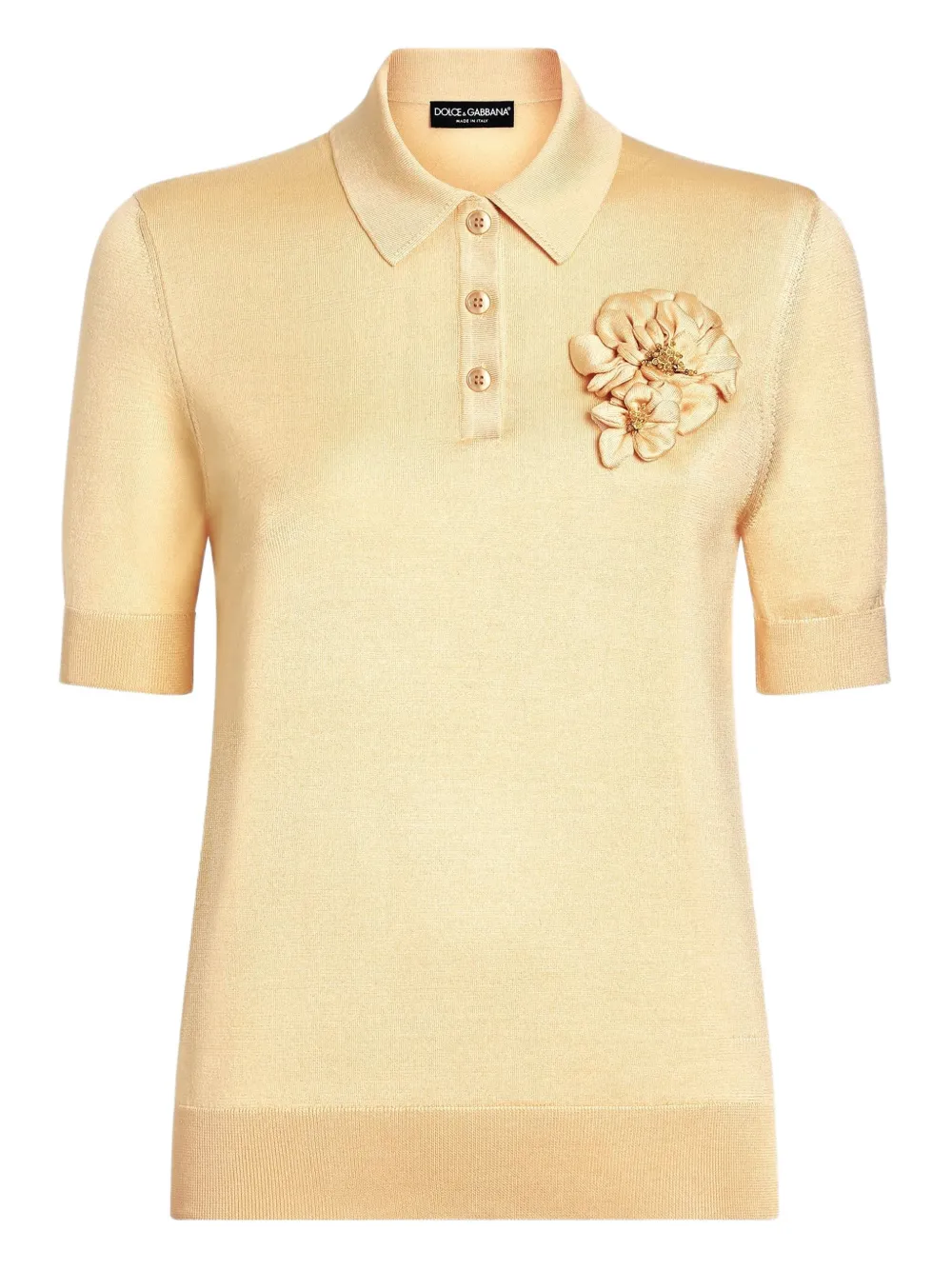 Dolce & Gabbana Polo in seta - Giallo