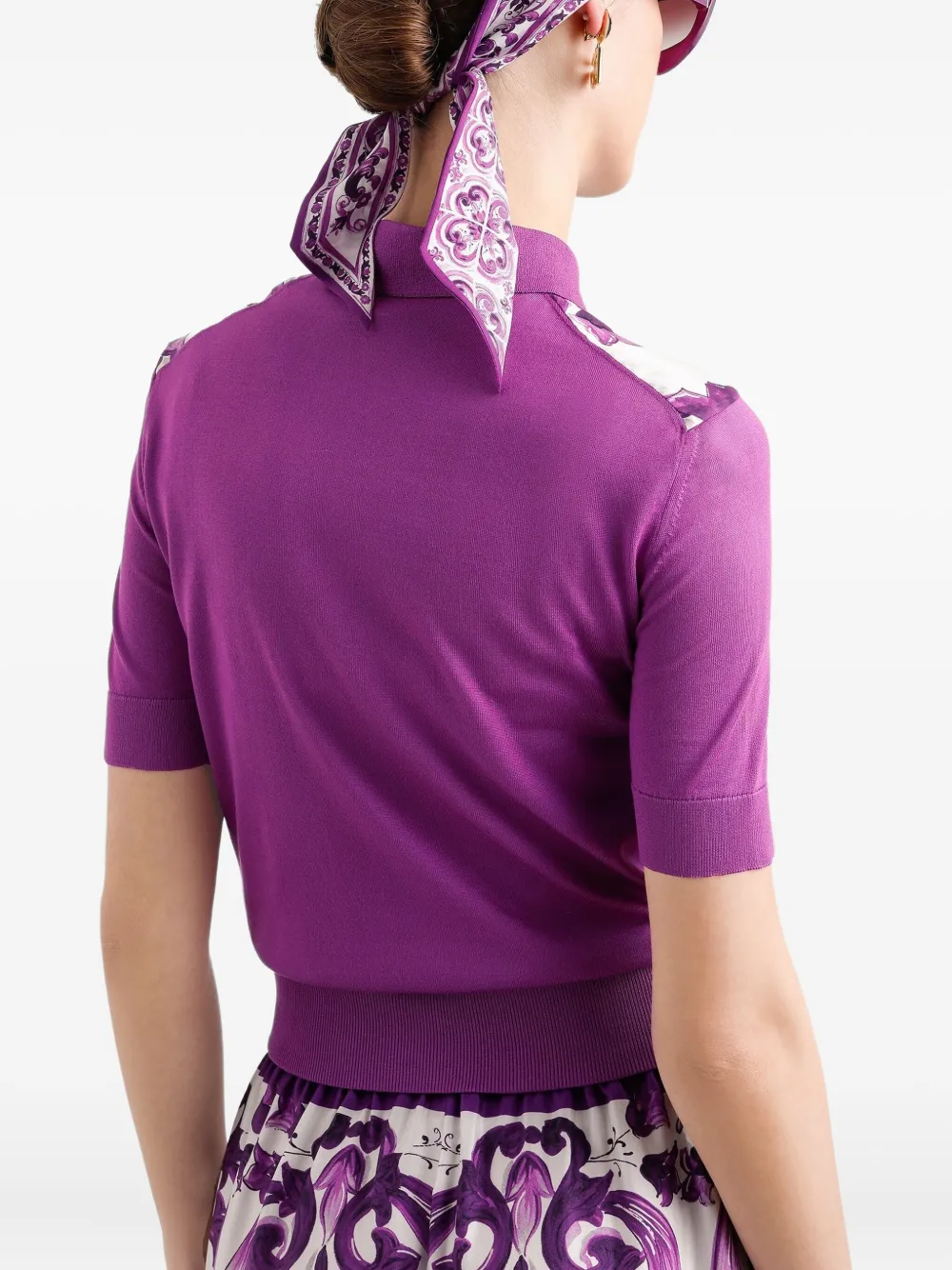 Majolica-print polo shirt