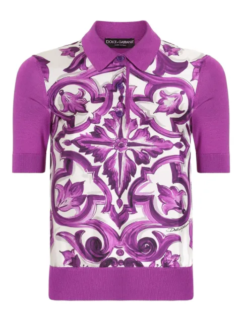 Dolce & Gabbana Majolica-print polo shirt