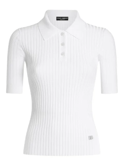 Dolce & Gabbana playera tipo polo tejida de canalé