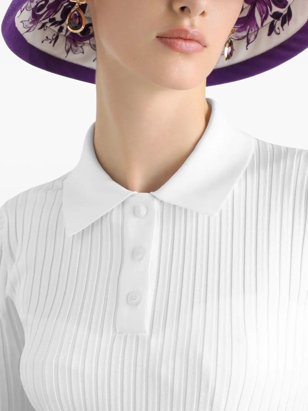 Dolce & Gabbana Geribbelde polotop Wit