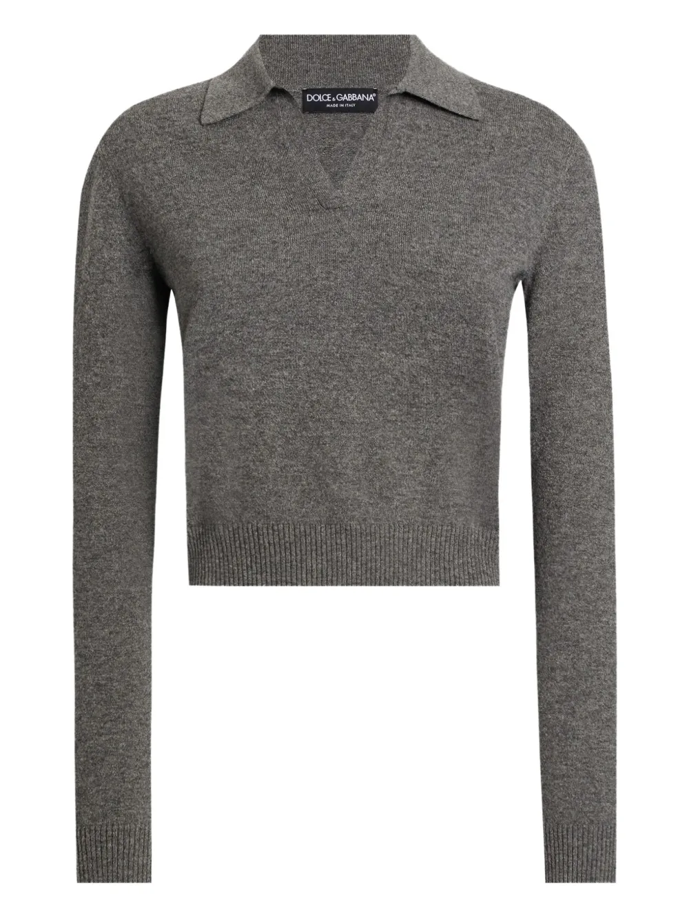 Dolce & Gabbana Cashmere Cropped Top In Gray