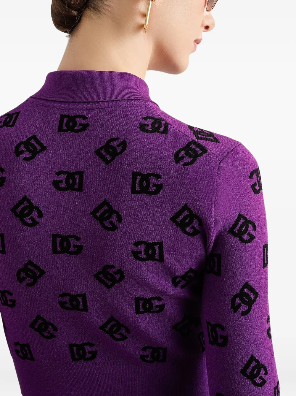 Dolce & Gabbana Polotop met logopatroon Paars