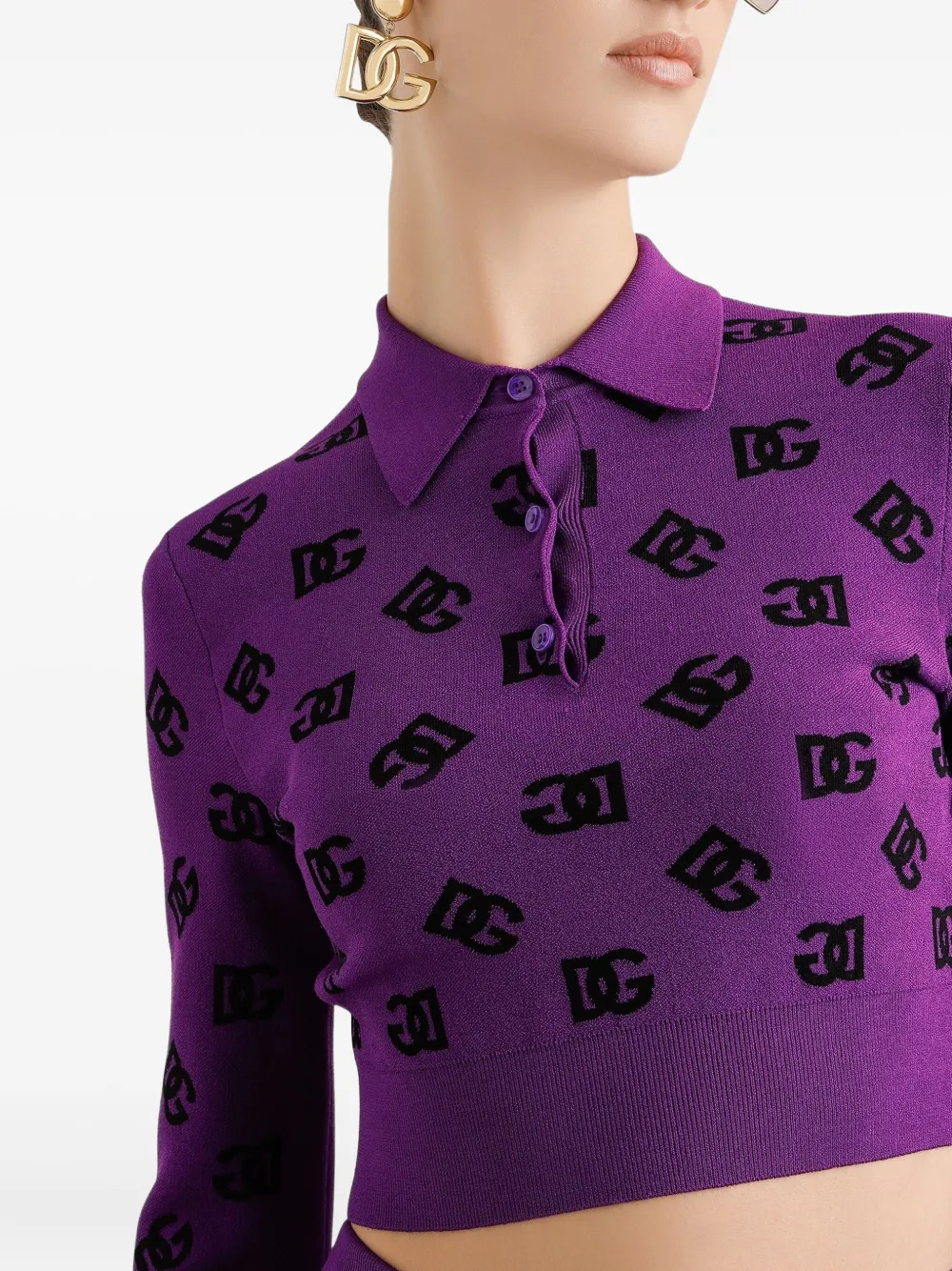 Dolce & Gabbana Polotop met logopatroon Paars