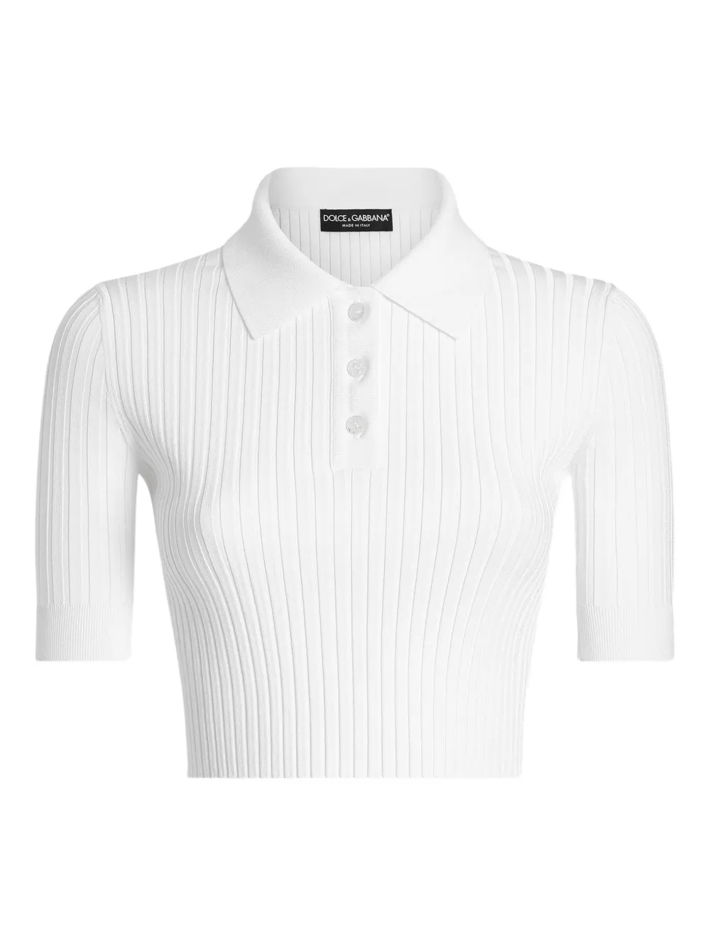 Dolce & Gabbana Geribbelde polotop Wit