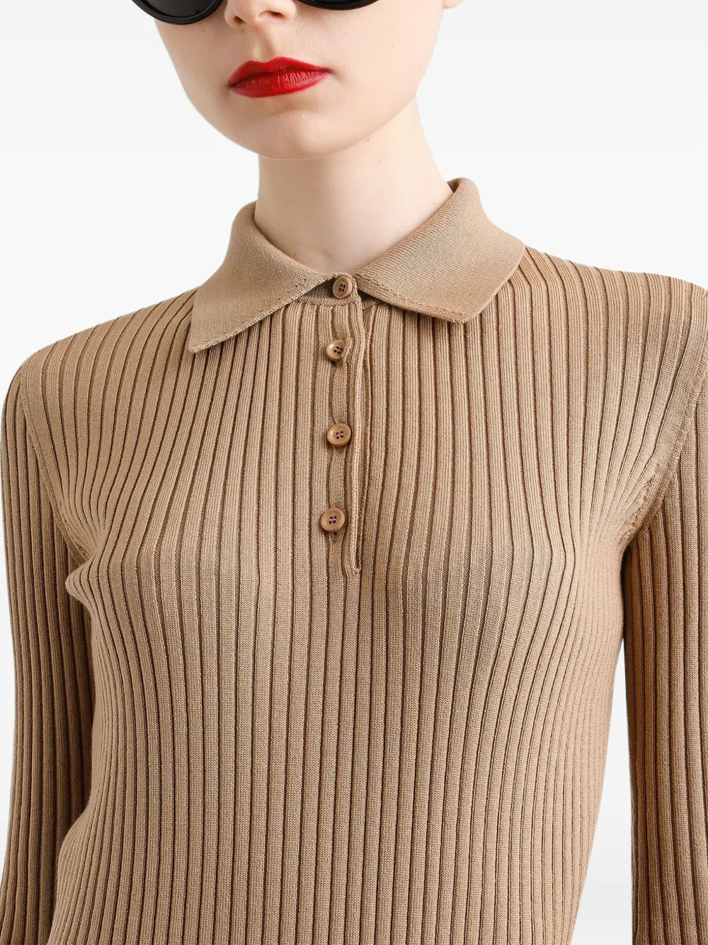 Dolce & Gabbana Geribbelde polotop Beige