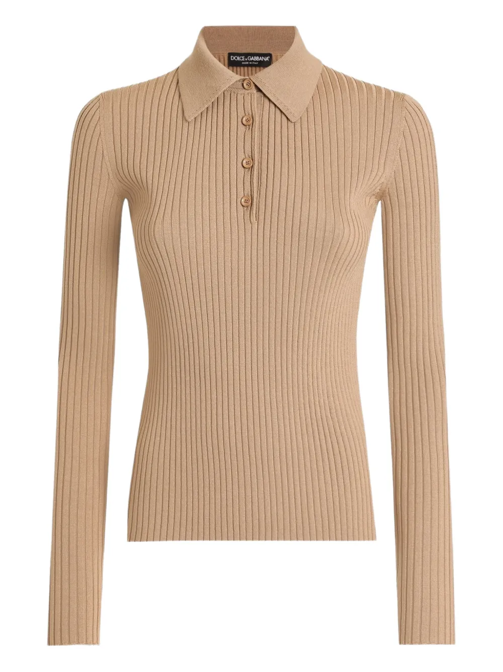 Dolce & Gabbana Geribbelde polotop Beige