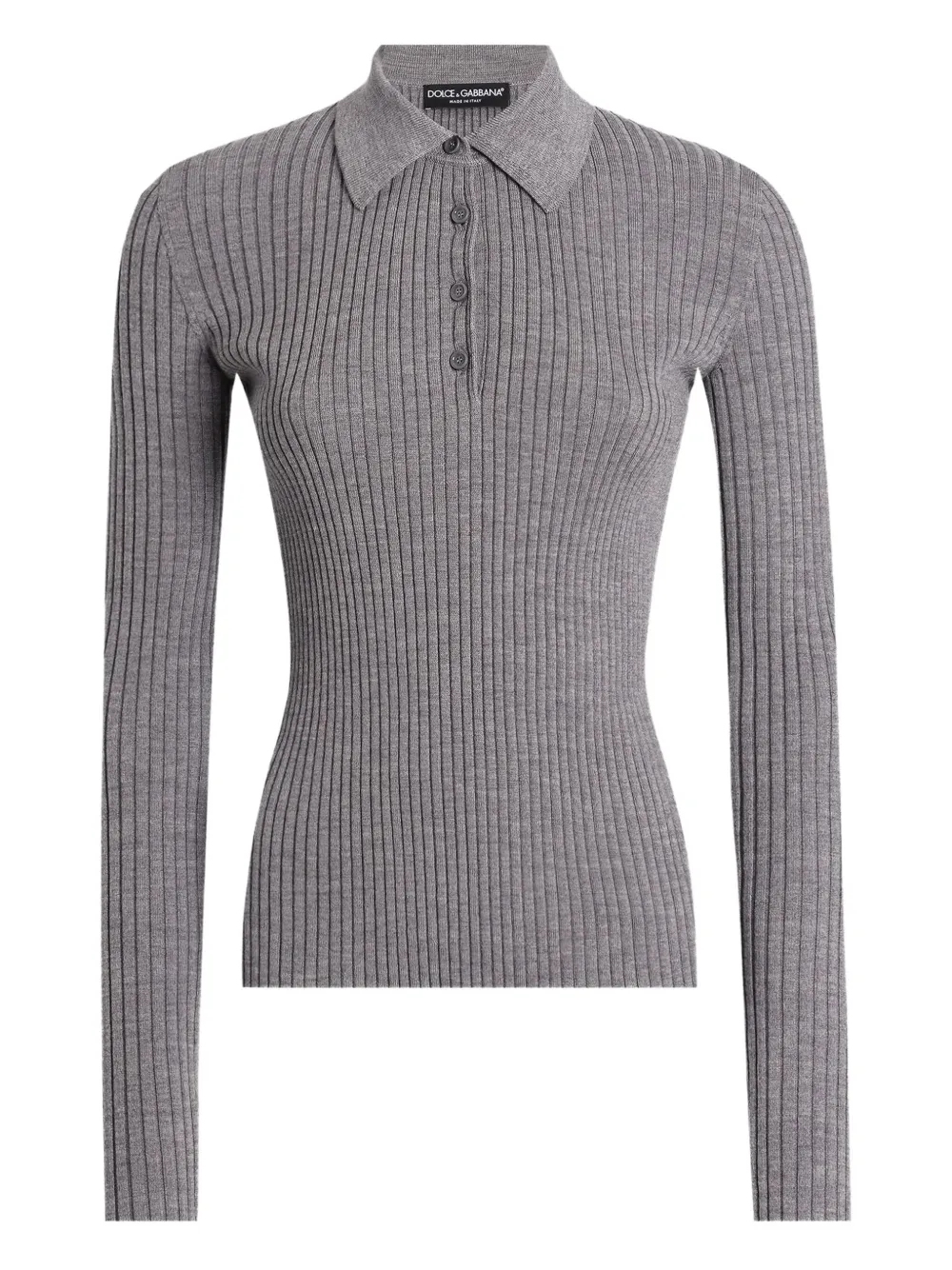 Dolce & Gabbana Geribbelde polotop Grijs