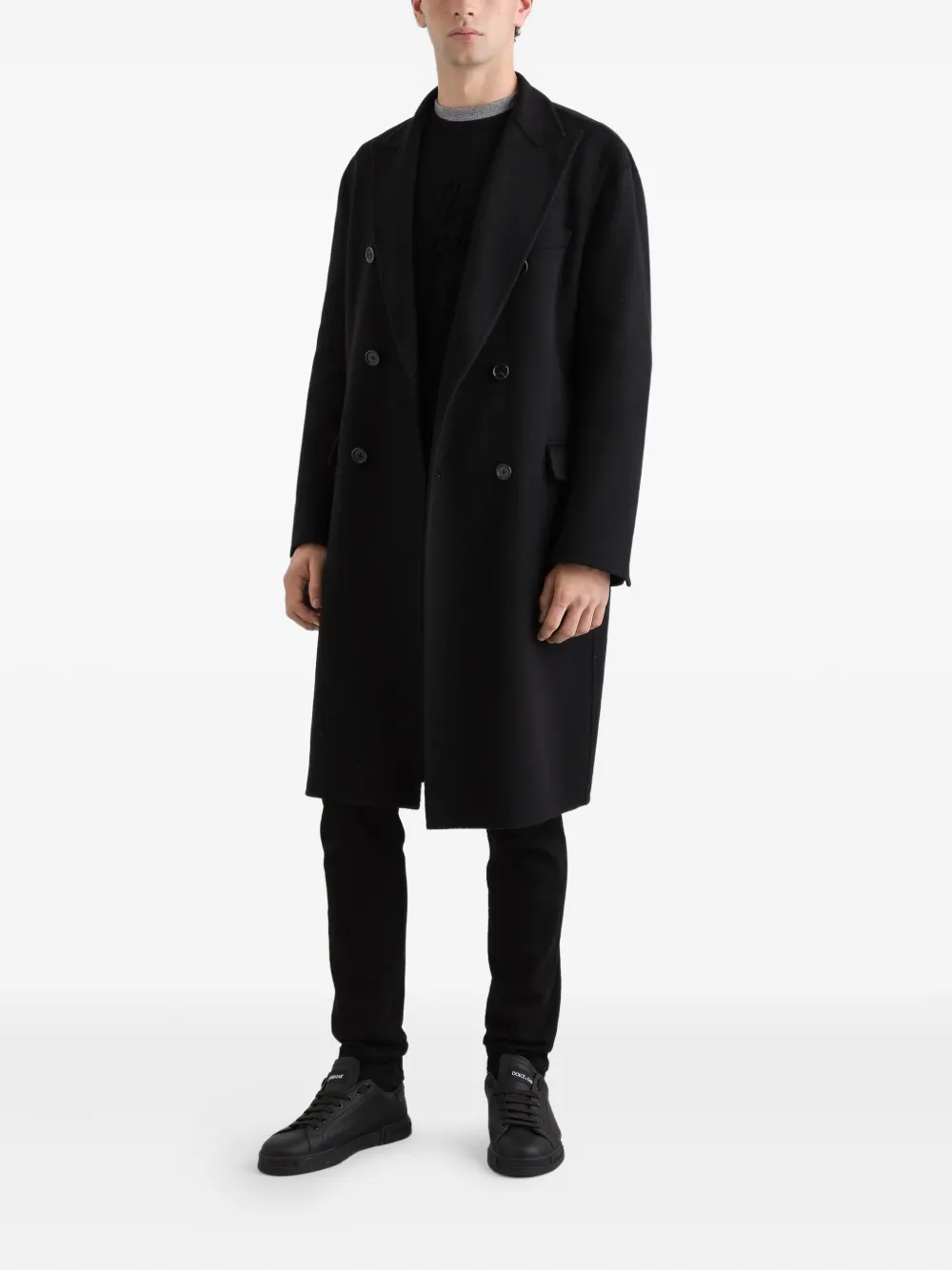 Dolce & Gabbana double-breasted wool coat Zwart