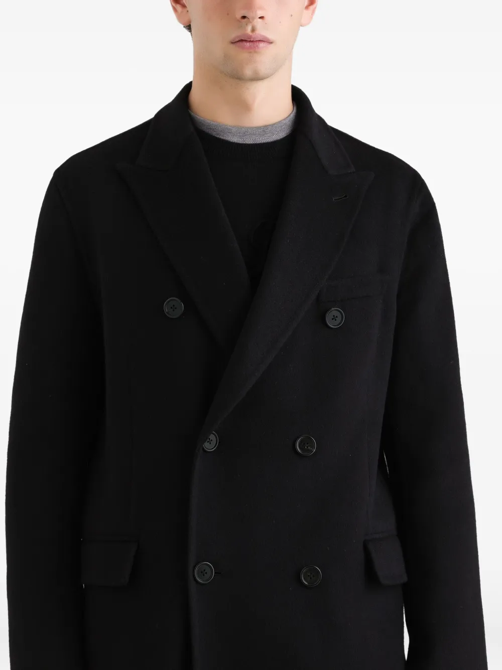 Dolce & Gabbana double-breasted wool coat Zwart