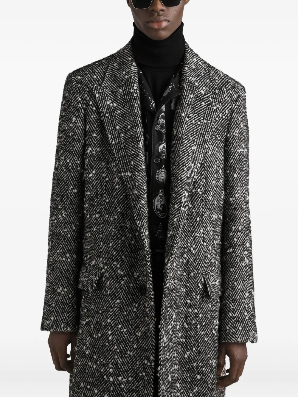 Dolce & Gabbana Jas met visgraatpatroon Zwart