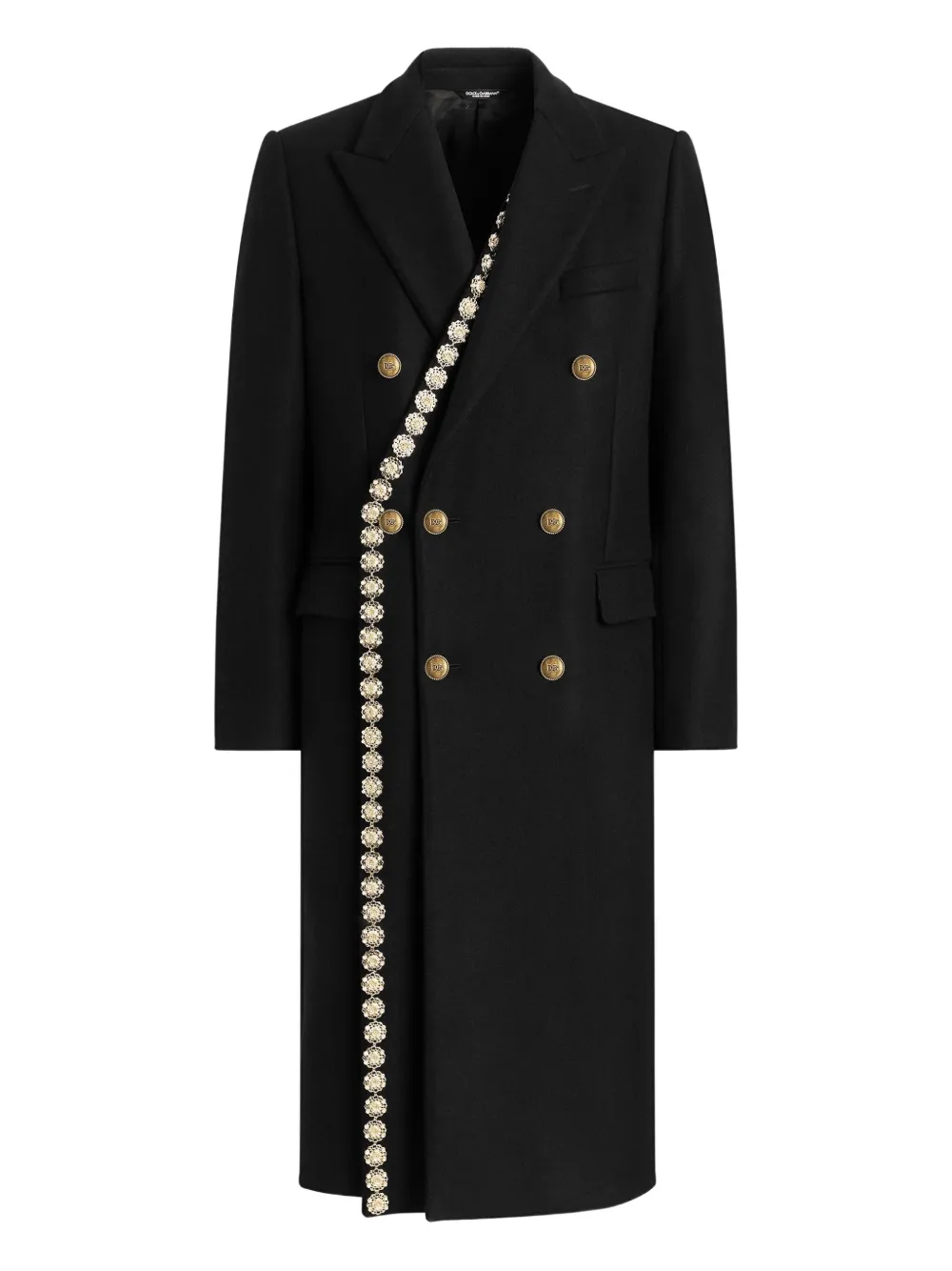 Dolce & Gabbana Jas met dubbele rij knopen en verfraaid detail Zwart