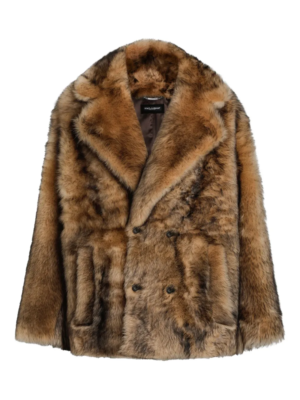 Dolce & Gabbana Double-breasted Coat In Brown