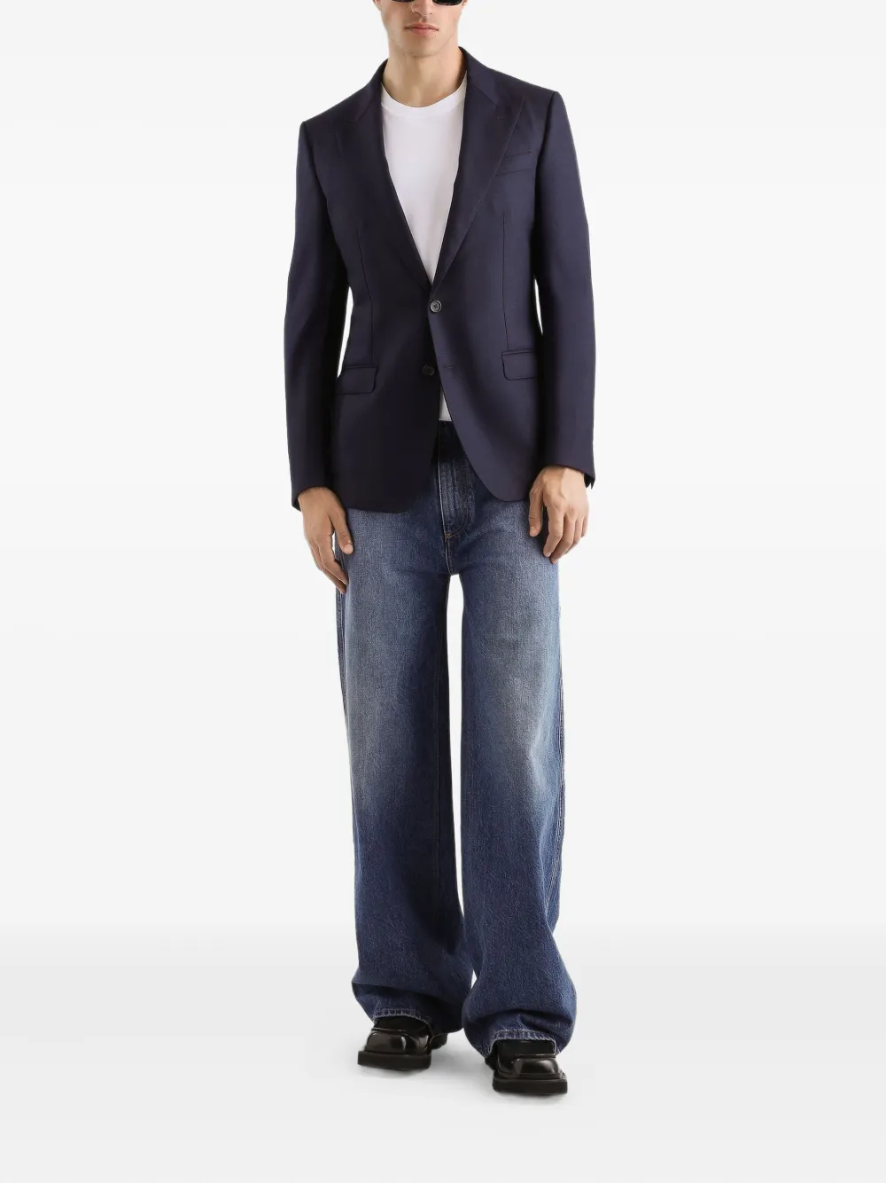 Dolce & Gabbana Wollen blazer met twee knopen Blauw