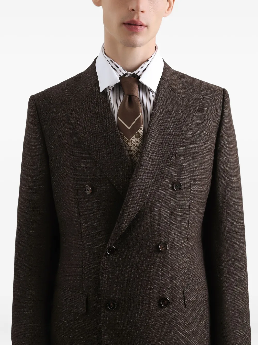 Dolce & Gabbana Blazer met dubbele rij knopen Bruin