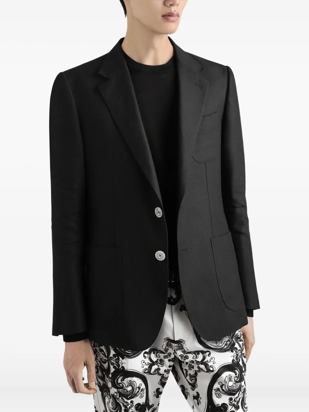 Dolce & Gabbana Blazer met enkele rij knopen Zwart