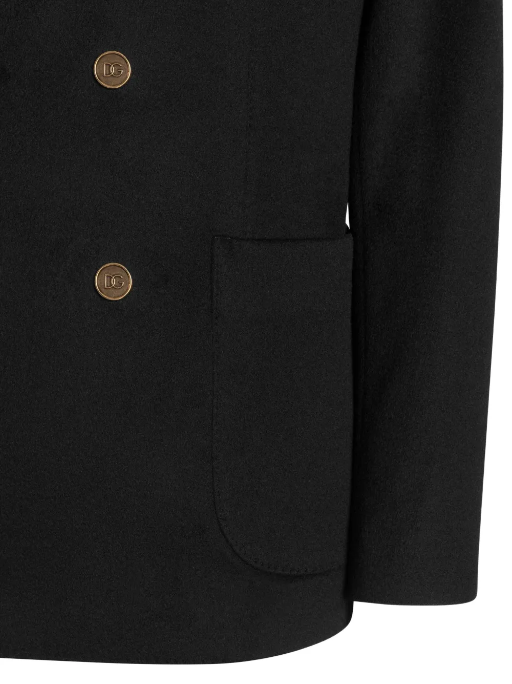 Dolce & Gabbana Jack met dubbele rij knopen en zak Zwart