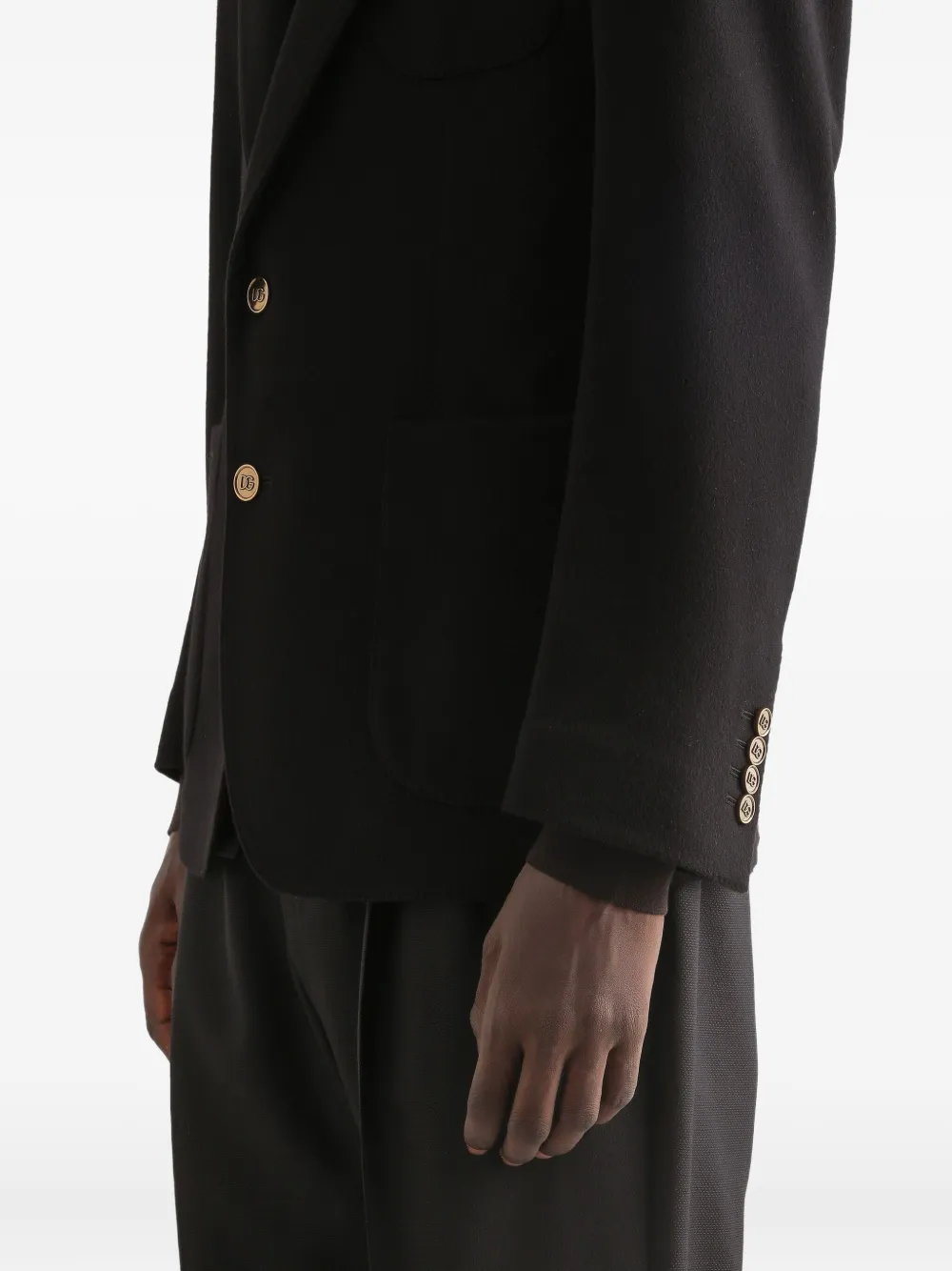 Dolce & Gabbana Buttoned Jacket In Black