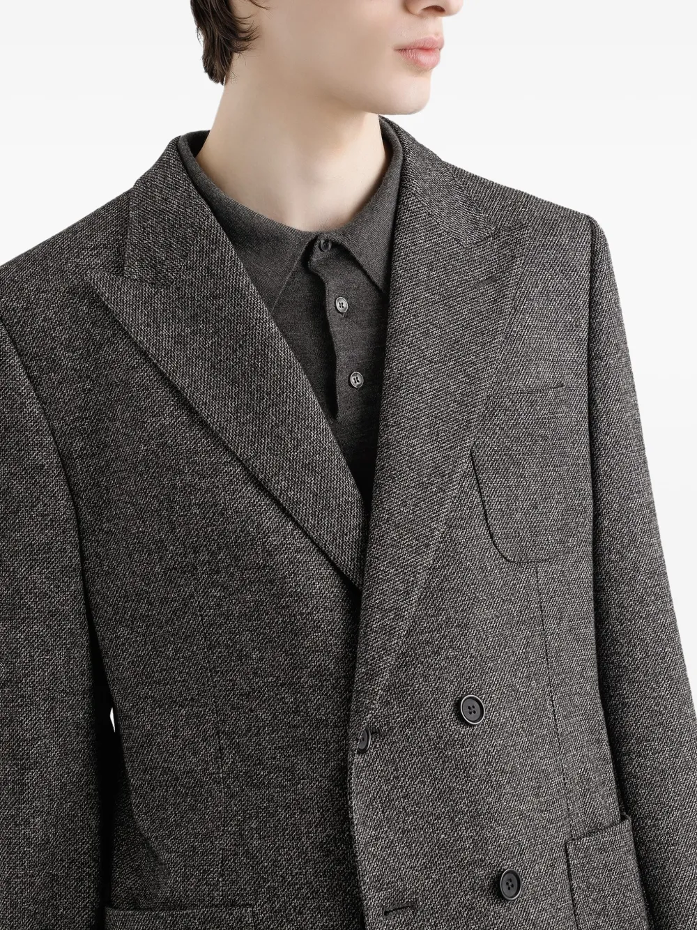 Dolce & Gabbana Jack met dubbele rij knopen en zak Grijs