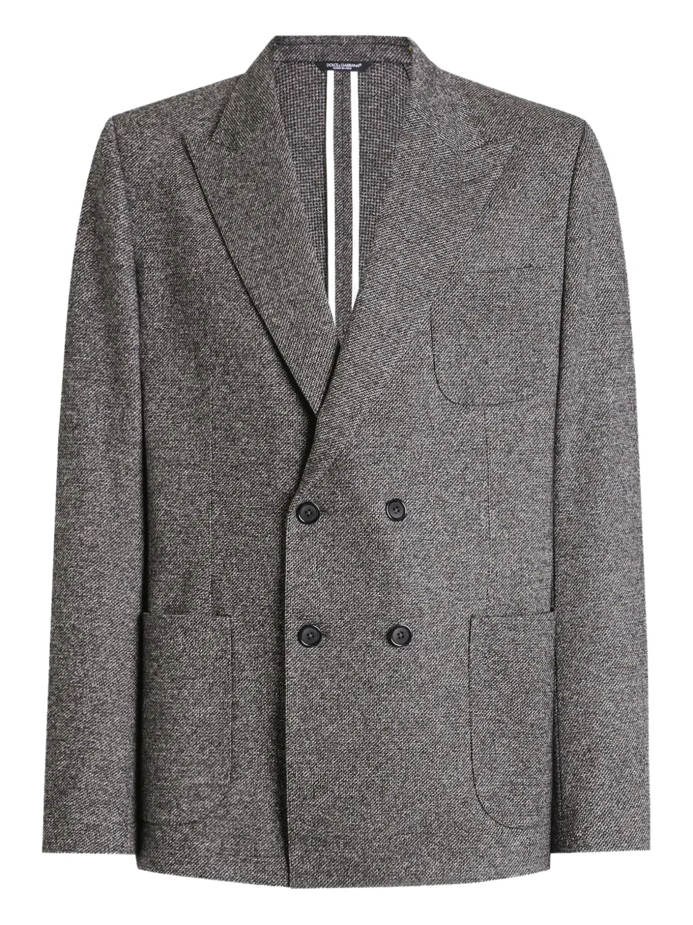 Dolce & Gabbana Jack met dubbele rij knopen en zak Grijs