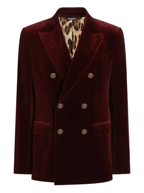 Dolce & Gabbana Sicilia velvet double-breasted blazer