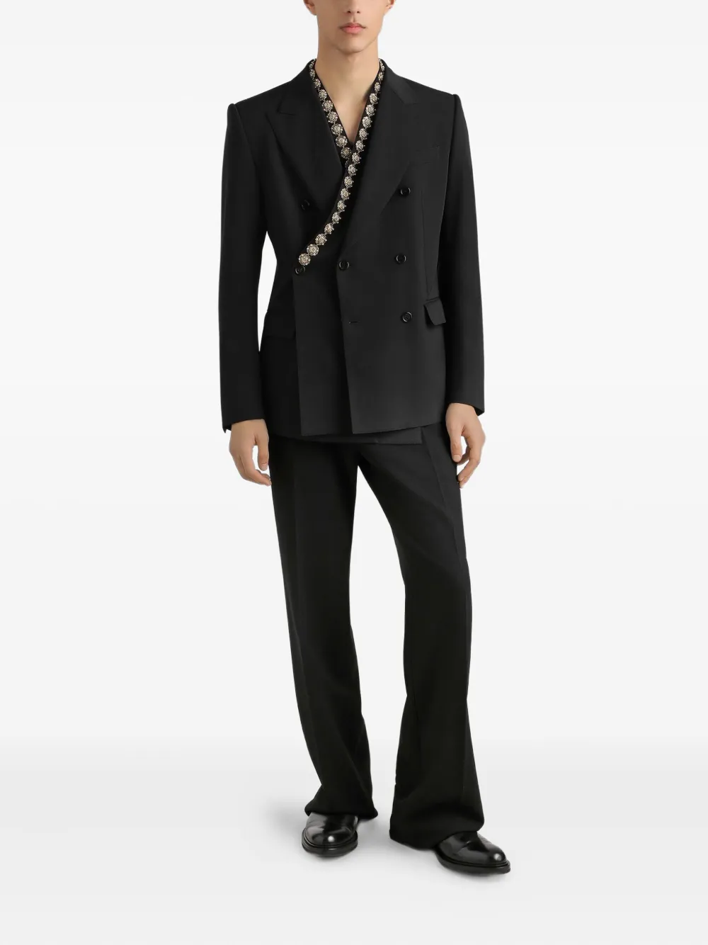 Dolce & Gabbana Sicilia verfraaide blazer met dubbele rij knopen Grijs