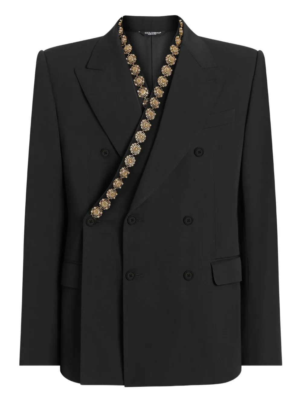 Dolce & Gabbana Sicilia verfraaide blazer met dubbele rij knopen Grijs