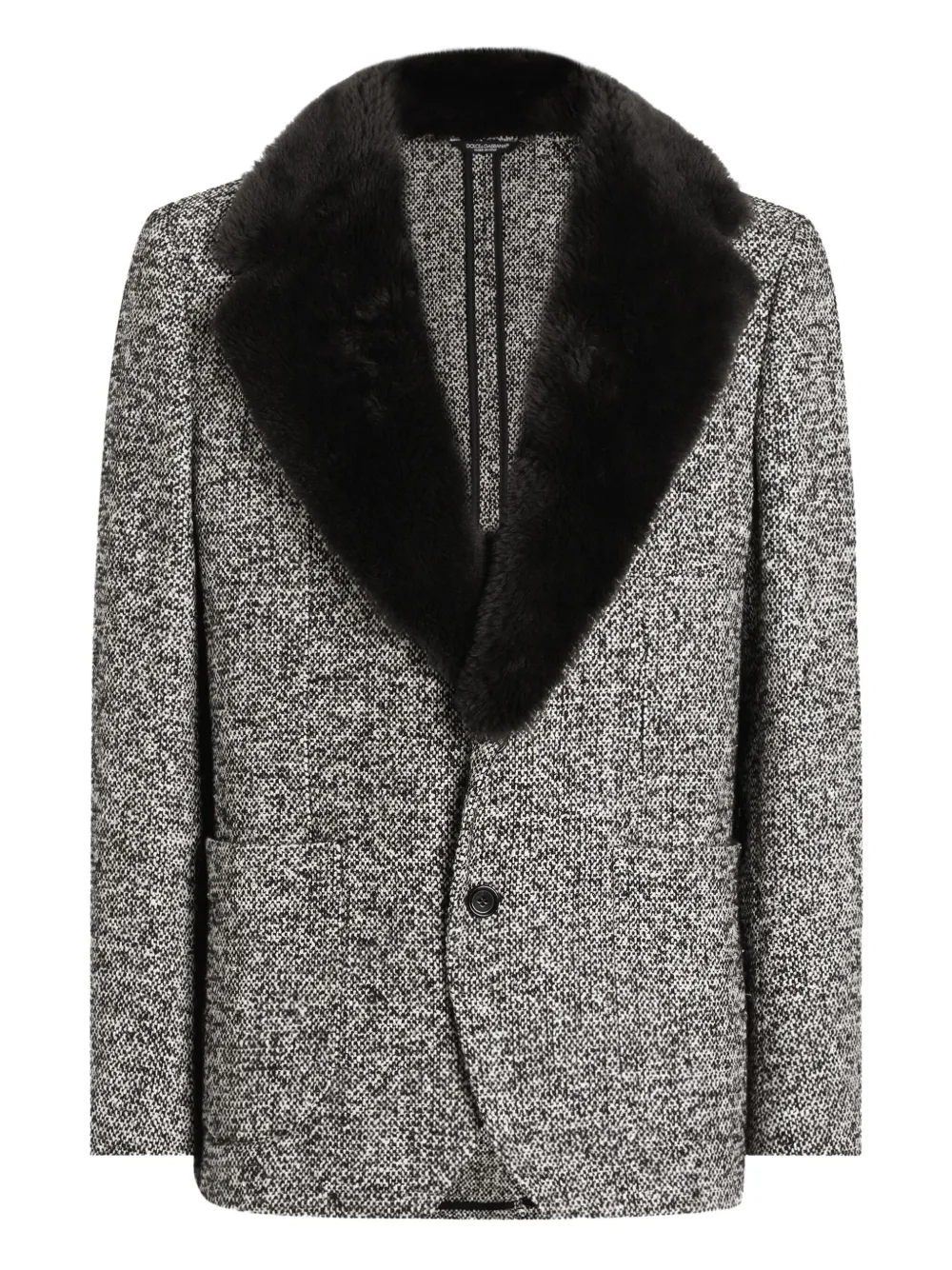 Dolce & Gabbana fur-trimmed blazer | Grey | Image 1